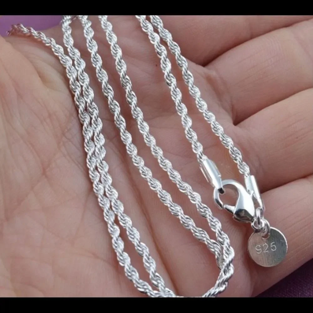 ✨ New 925 sterling silver rope chain 24 inches long 60 cm width ✨